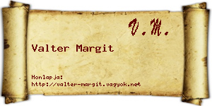 Valter Margit névjegykártya